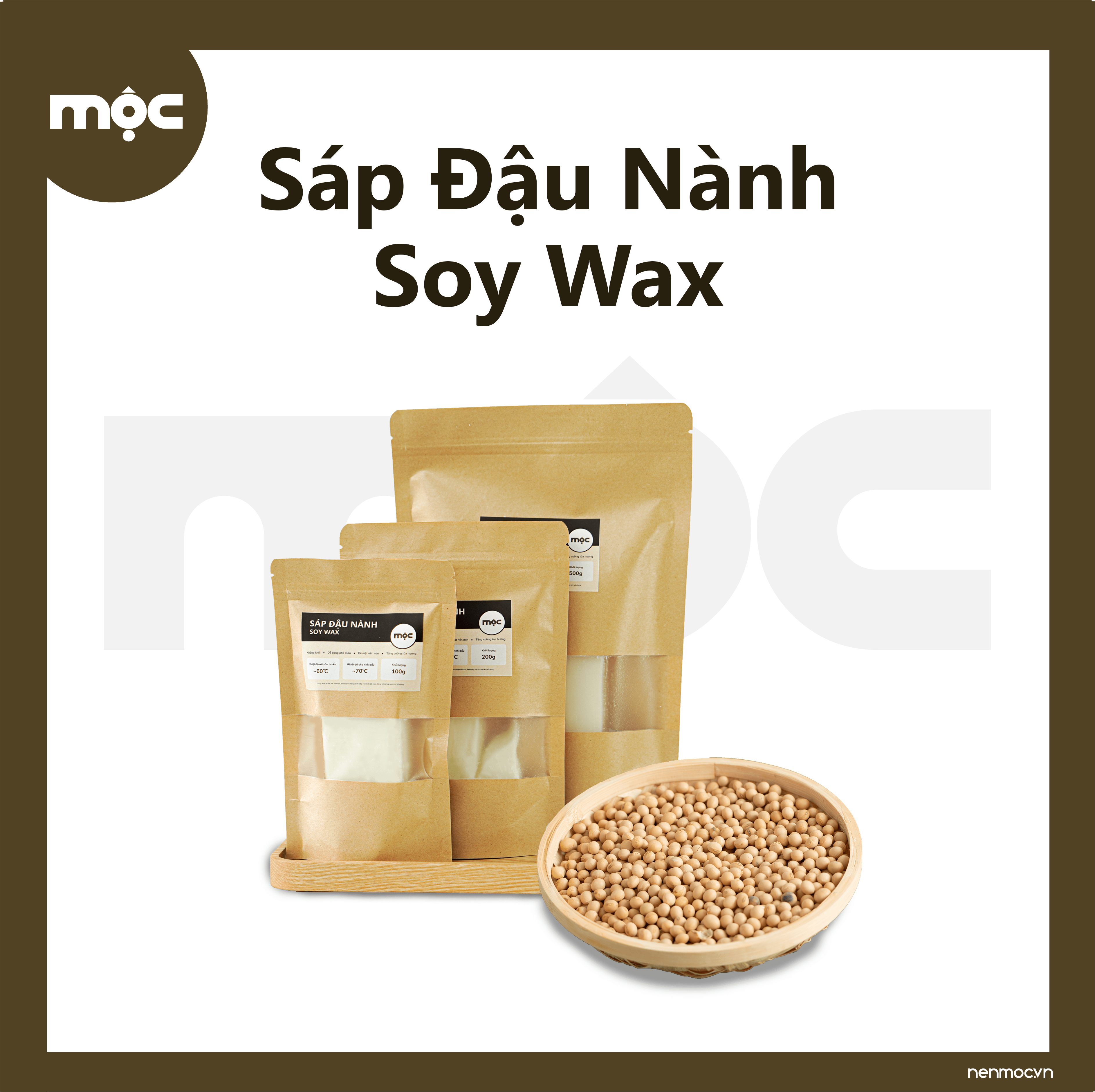 Sáp Đậu Nành Làm Nến Thơm - MỘC Soy Wax
