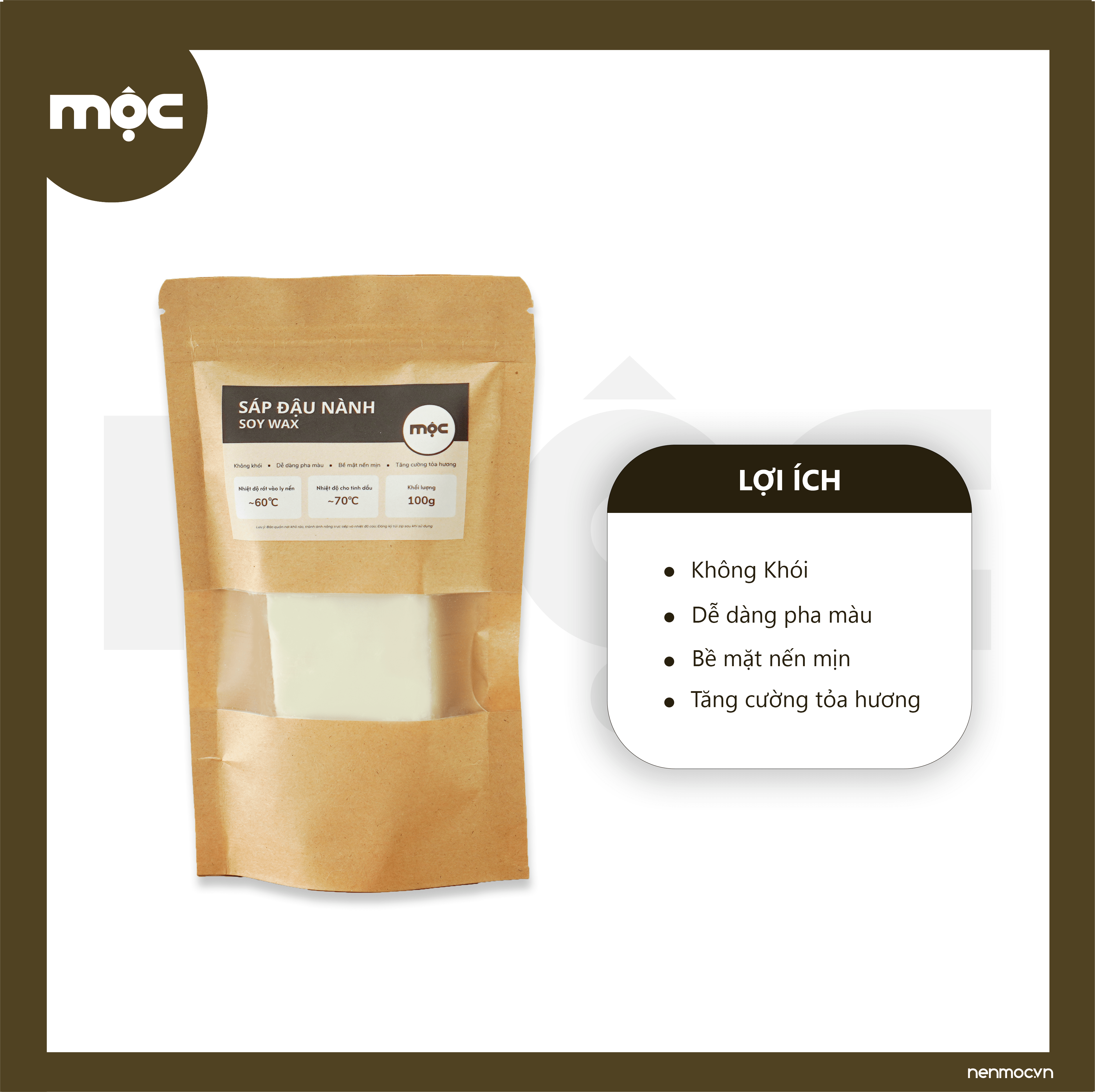 Sáp Đậu Nành Làm Nến Thơm - MỘC Soy Wax - Ảnh 4