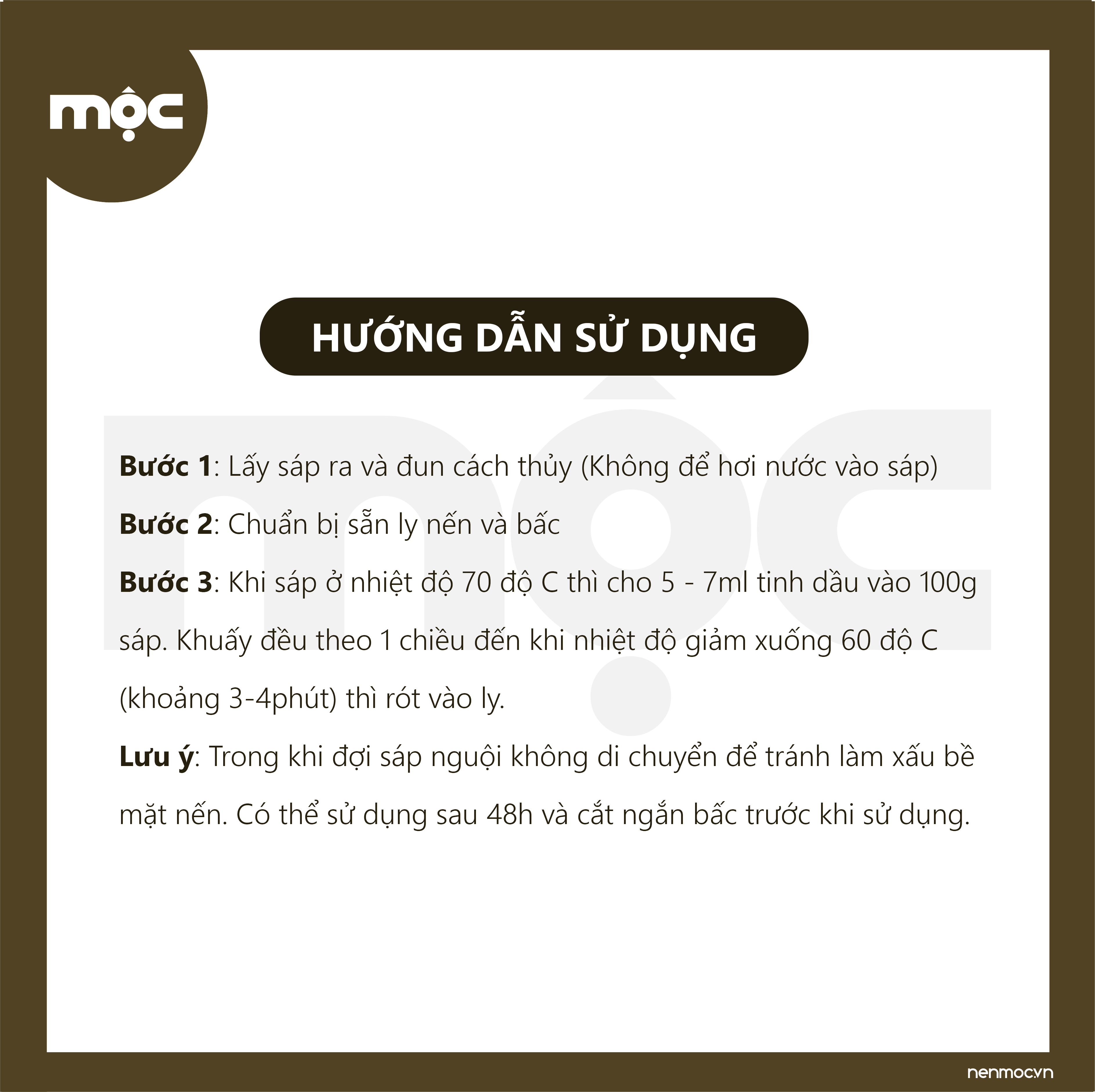Sáp Đậu Nành Làm Nến Thơm - MỘC Soy Wax - Ảnh 5